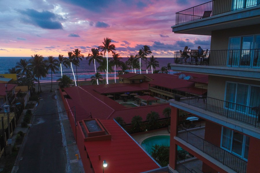 Cocal beachfront pool at sunset